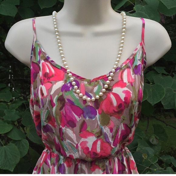 Colorful silk floral dress - Picture 3 of 8